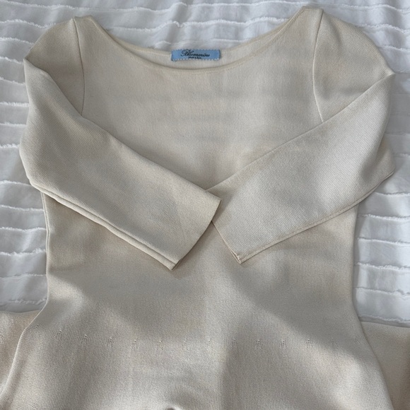 Blumarine Cream Dress with Lace Accents - Picture 3 of 6